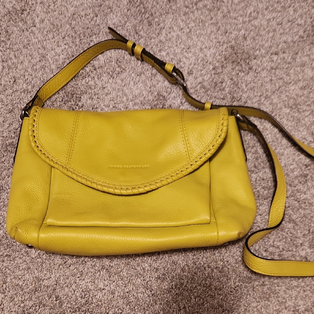 Yellow Leather Shoulder Bag